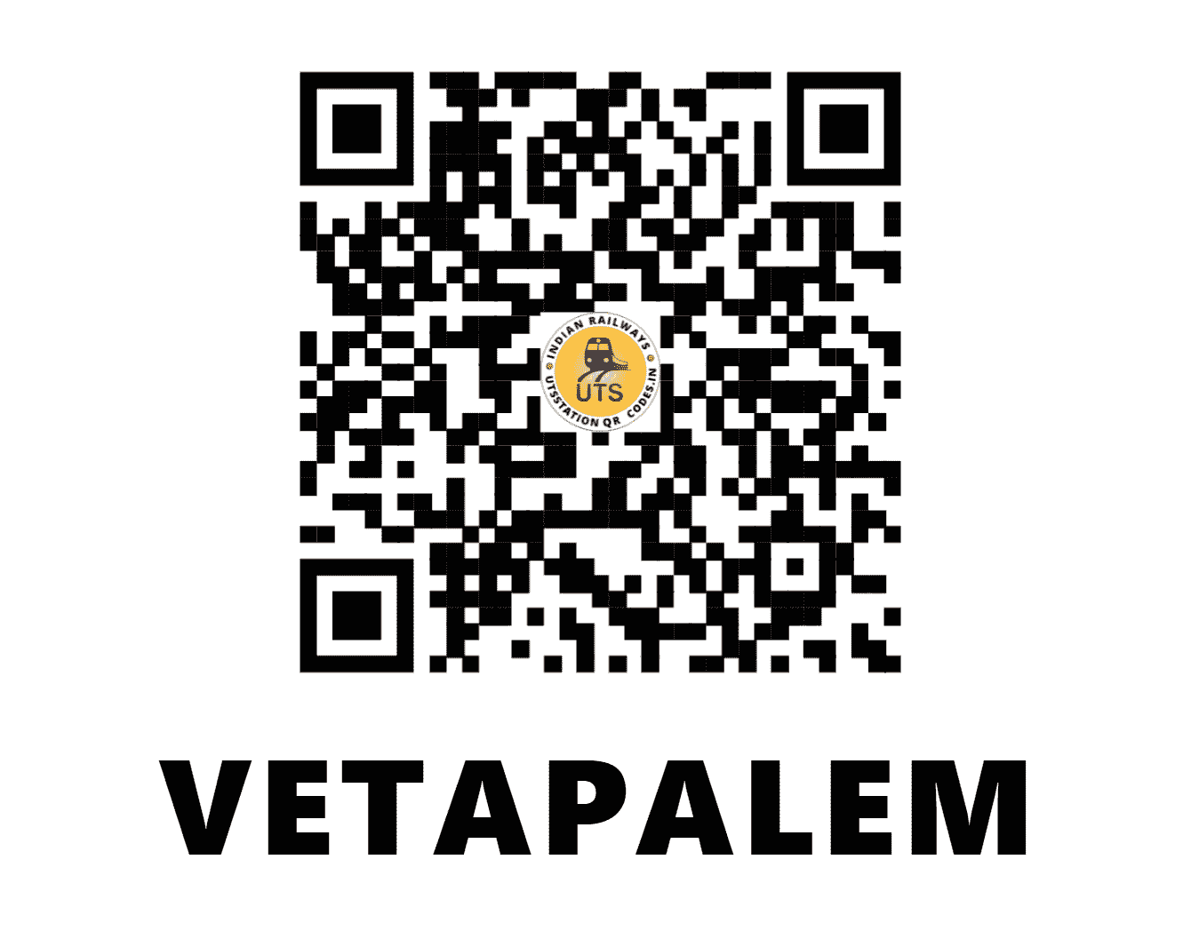 UTS QR Code for VETAPALEM - VTM (SC - ANDHRA PRADESH)